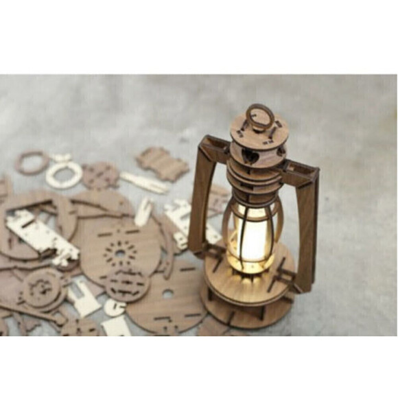 [woodsum] LED Retro Vintage DIY Wood Lamp-W /Self Assembly Kit - Home Decor - Picture 1 of 10